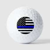 Thin Blue Line US-vlag Golfballen (Voorkant)