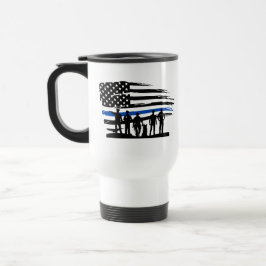 Thin Blue Line, USA Police Support, Vlag VS Reisbeker