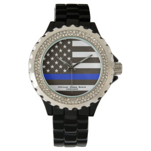 *~* Thin Blue Line USA Vlag politieman Voman's Horloge