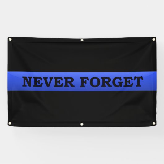 Thin Blue Line VERGETEN NOOIT Spandoek (Horizontaal)