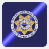 Thin Blue Line Vierkante Sticker (Voorkant)