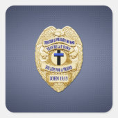 Thin Blue Line Vierkante Sticker (Voorkant)