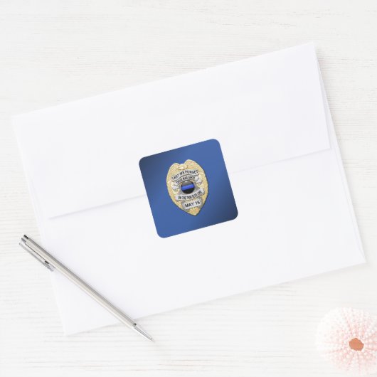 Thin Blue Line Vierkante Sticker (Envelop)