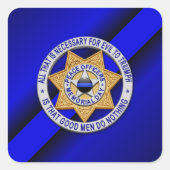 Thin Blue Line Vierkante Sticker (Voorkant)