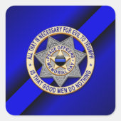 Thin Blue Line Vierkante Sticker (Voorkant)