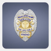 Thin Blue Line Vierkante Sticker (Voorkant)