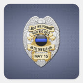 Thin Blue Line Vierkante Sticker (Voorkant)
