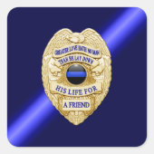 Thin Blue Line Vierkante Sticker (Voorkant)