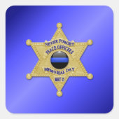 Thin Blue Line Vierkante Sticker (Voorkant)