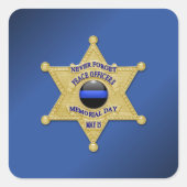 Thin Blue Line Vierkante Sticker (Voorkant)