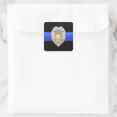 Thin Blue Line Vierkante Sticker (Tas)