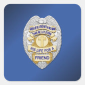 Thin Blue Line Vierkante Sticker (Voorkant)