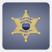 Thin Blue Line Vierkante Sticker (Voorkant)