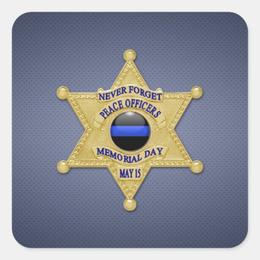 Thin Blue Line Vierkante Sticker (Voorkant)