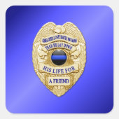 Thin Blue Line Vierkante Sticker (Voorkant)