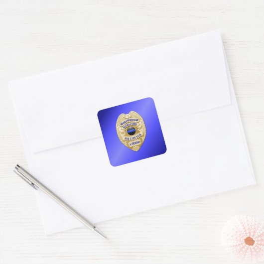 Thin Blue Line Vierkante Sticker (Envelop)