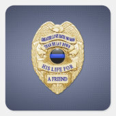 Thin Blue Line Vierkante Sticker (Voorkant)