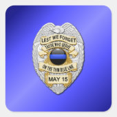 Thin Blue Line Vierkante Sticker (Voorkant)