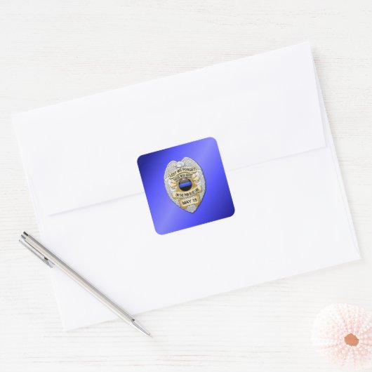 Thin Blue Line Vierkante Sticker (Envelop)
