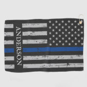 thin blue line vlag Aangepaste politie Golfhanddoek (Horizontaal)