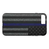 Thin Blue Line-vlag Grunge iPhone 7 Plus Hoesje (Achterkant (Horizontaal))