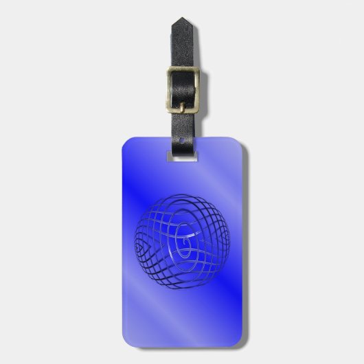 Thin Blue Line Wereldbol Bagagelabel (Voorkant verticaal)