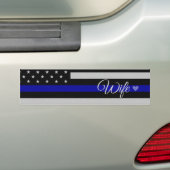 Thin Blue Line Wife Vlag Bumpersticker (Op auto)
