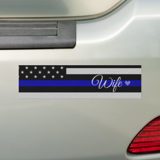 Thin Blue Line Wife Vlag Bumpersticker (Op auto)