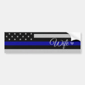 Thin Blue Line Wife Vlag Bumpersticker (Voorkant)