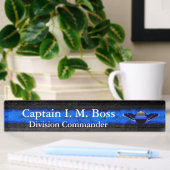 Thin Blue Line - Wings Desk Name plate Naambordje