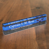 Thin Blue Line - Wings Desk Name plate Naambordje (Zijkant)
