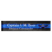 Thin Blue Line - Wings Desk Name plate Naambordje (Voorkant)