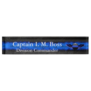 Thin Blue Line - Wings Desk Name plate Naambordje