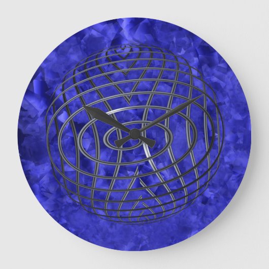 Thin Blue Line Wire Wereldbol Grote Klok (Voorkant)