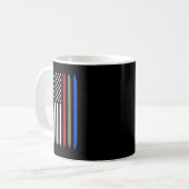 Thin Blue Red Green Line American Flag Police Mili Koffiemok (Voorkant links)