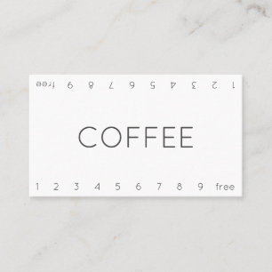 Thin Double Number Loyalty Coffee Punch Card