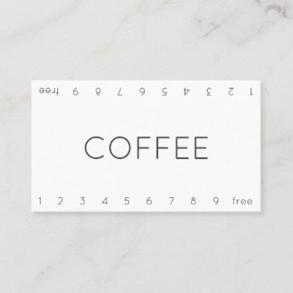 Thin Double Number Loyalty Coffee Punch Card