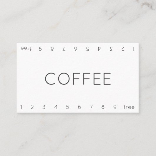 Thin Double Number Loyalty Coffee Punch Card (Voorkant)