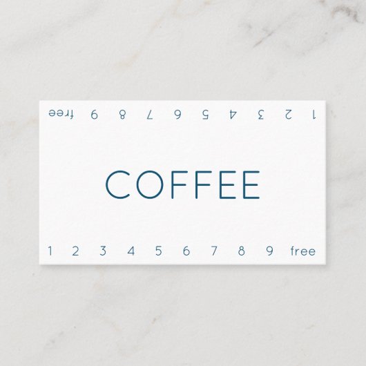 Thin Double Number Loyalty Coffee Punch Card (Voorkant)