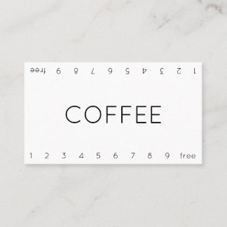 Thin Double Number Loyalty Coffee Punch Card