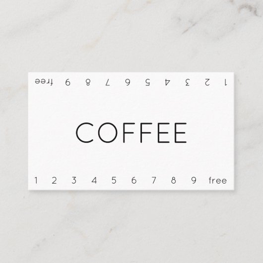Thin Double Number Loyalty Coffee Punch Card (Voorkant)