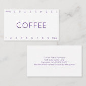 Thin Double Number Loyalty Coffee Punch Card (Voorkant / Achterkant)