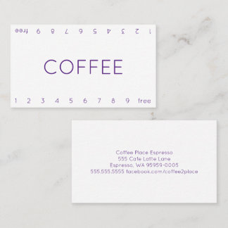 Thin Double Number Loyalty Coffee Punch Card