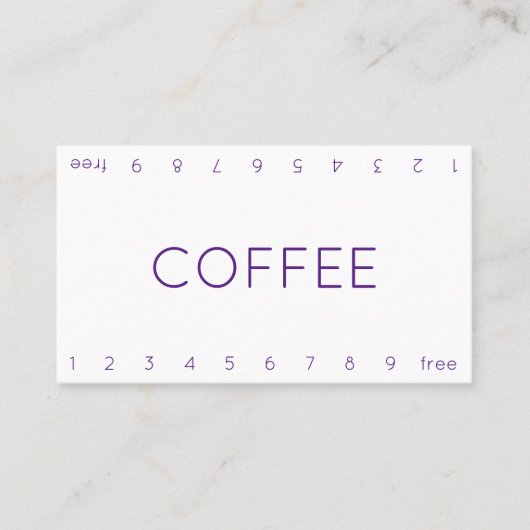 Thin Double Number Loyalty Coffee Punch Card (Voorkant)
