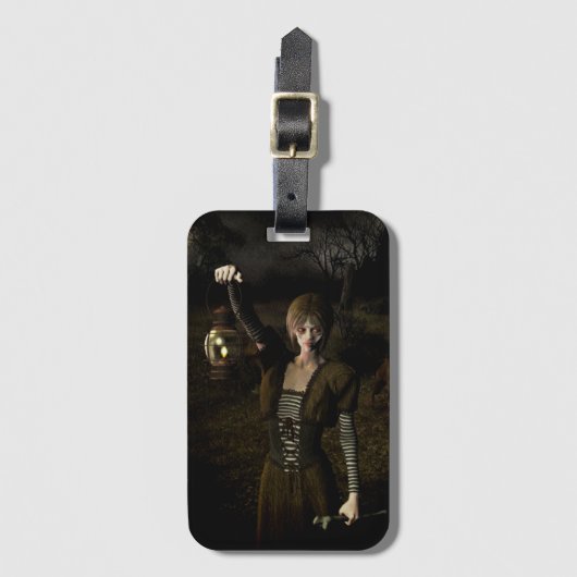 Thin female carrying lamp bagagelabel (Voorkant (verticaal))