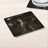 Thin female carrying lamp kartonnen onderzetters (Schuin)