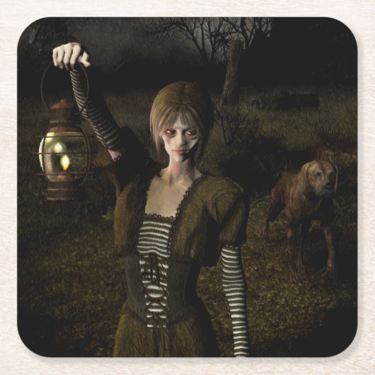 Thin female carrying lamp kartonnen onderzetters (Voorkant)