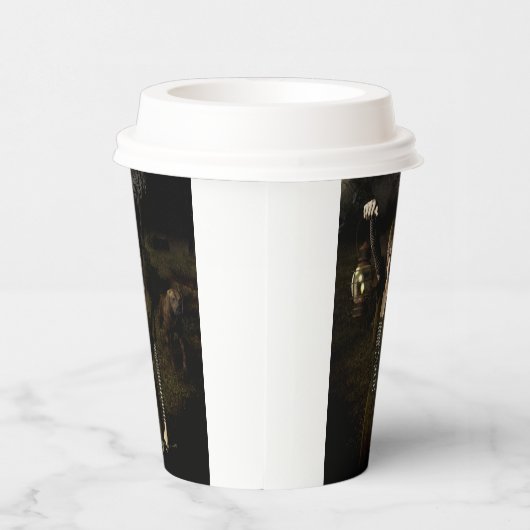 Thin female carrying lamp papieren bekers (Rechts)