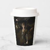 Thin female carrying lamp papieren bekers (Voorkant)