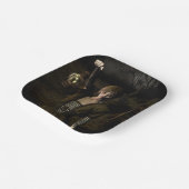 Thin female carrying lamp papieren bordje (Gebogen)